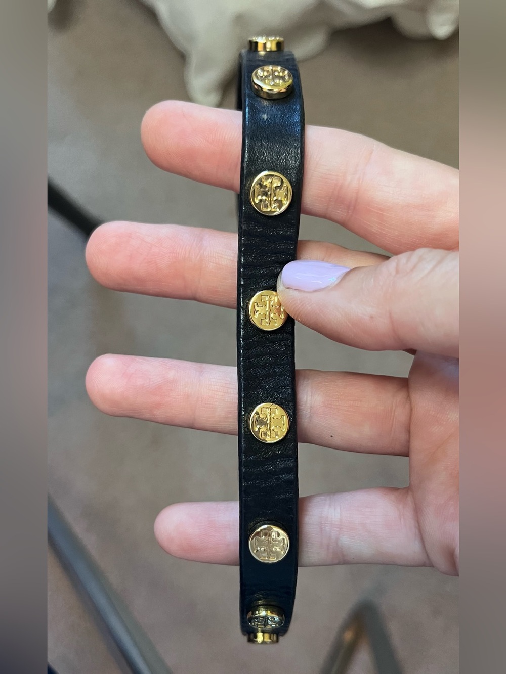 Tory Burch black leather wrap bracelet 🖤 with medallions